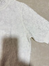 科蒙博卡2025春夏桑蠶絲新款花朵暗紋提花針織衫女短袖t恤薄上衣 云朵白 XL 曬單實(shí)拍圖