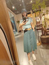 哈魯迪牛仔半身裙女2025夏秋新款單排扣高腰顯瘦中長(cháng)款前開(kāi)叉百搭大擺裙 藍色 L （100-120斤） 曬單實(shí)拍圖