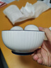 傳旗陶瓷碗中式白瓷小碗家用5英寸米飯碗喝湯碗面碗套裝4只釉下彩霜華 曬單實(shí)拍圖