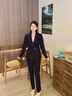 普妮姿職業(yè)套裝女春秋新款酒店經(jīng)理工作服珠寶店接待工裝前臺西裝外套女 單件深藍色西裝 L 【建議100-109斤】 曬單實(shí)拍圖