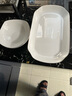 瓷秀源（CIXIUYUAN）魚盤家用蒸魚盤子大號方形陶瓷新款創(chuàng)意輕奢骨瓷菜盤早餐盤壽司盤 金邊14英寸蓮花魚盤 曬單實拍圖