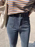 憶思減緊身牛仔小腳褲女高腰2025年春秋季彈力顯瘦九分百搭修身鉛筆褲子 復(fù)古藍(lán) 1003 28 建議100-110斤 曬單實(shí)拍圖