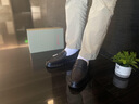 夢特嬌（MONTAGUT）男鞋樂福鞋夏季新品洞洞透氣皮鞋男頭層牛皮一腳蹬商務休閑豆豆鞋 黑色-頭層牛皮（沖孔透氣） 41 曬單實拍圖