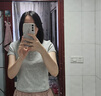 森馬（Semir）短袖t恤女短款小性感亨利領(lǐng)氣質(zhì)2025夏純色修身上衣109325100014 曬單實拍圖