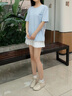 愛步（ECCO）休閑鞋女 2025新款時(shí)尚百搭簡(jiǎn)約輕盈牛皮德訓(xùn)鞋板鞋 柔酷220263 石灰色22026301378 35 曬單實(shí)拍圖