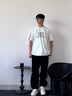 勁霸男裝（K-Boxing）【情侶款】秋冬時(shí)尚潮流廓形拳擊印花男女款T恤CTCN3726 米白（King款） L 曬單實(shí)拍圖