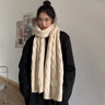 CRANTA KOMEIA圍巾女2026新款韓版加寬圍脖冬季披肩保暖生日禮物送女生女友 米色 高級感送老婆女朋友實(shí)用高檔 曬單實(shí)拍圖