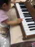 騰吉兒童電子琴木質(zhì)小鋼琴初學(xué)者入門(mén)兒童玩具男女孩寶寶生日禮物樂(lè )器 37鍵復古電子鋼琴，胡桃木色 充電款 曬單實(shí)拍圖