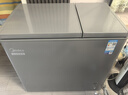 美的（Midea）220升雙溫雙箱展示柜家商兩用囤貨雪糕冰柜大容量冷柜保鮮玻璃雙門(mén)冷藏冷凍臥式冰箱 BCD-220VM(E) 曬單實(shí)拍圖