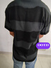 GXG男裝 圓領(lǐng)T恤條紋上衣涼感圓領(lǐng)短袖針織 2025夏季新品 黑色 M 曬單實(shí)拍圖