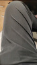 羅蒙（ROMON）休閑褲男士夏季寬松運動(dòng)直筒褲冰絲感彈力九分褲子男裝718黑色2XL 曬單實(shí)拍圖