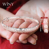 唯一（Winy）銀手鐲純足銀9999鐲子實(shí)心素圈送女友媽媽款生日七夕情人節(jié)禮物 曬單實(shí)拍圖
