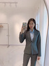 晨芙商務(wù)小西裝外套女氣質(zhì)職業(yè)套裝白領(lǐng)西服通勤OL前臺經(jīng)理正裝工作服 灰色西裝+西褲 L 建議100-110斤 曬單實(shí)拍圖