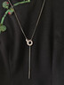 Jay羅馬雙環(huán)毛衣鏈高檔毛衣項鏈長(cháng)款吊墜衣服掛繩掛飾媽媽禮物 【山茶禮盒】古銅色 曬單實(shí)拍圖