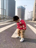G.DUCKKIDS童裝男童秋裝套裝兒童衣服春秋季三件套小童寶寶周歲禮服男孩服裝 紅色英文熊三件套 90 碼建議身高75-85厘米 曬單實(shí)拍圖