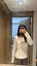 妙奕嘉長(cháng)袖t恤女白色內搭秋季打底衫可外穿2025新款辣妹修身上衣女長(cháng)款 圓領(lǐng)正肩加長(cháng)修身打底衫【白色】 M 【建議95-110斤】 曬單實(shí)拍圖
