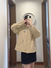 Teenie Weenie小熊女裝2025年秋季新款時尚寬松連帽學(xué)院感休閑外套 卡其色 M 曬單實拍圖