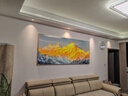 畫(huà)之樓客廳裝飾畫(huà)日照金山沙發(fā)背景墻橫幅壁畫(huà)現代簡(jiǎn)約掛畫(huà)輕奢晶瓷高級 日照金山-A金色框 125*50 建議1.5米-2米沙發(fā) 高檔拉絲鋁合金材質(zhì) 曬單實(shí)拍圖