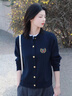 鹿依檸休閑褲女秋冬2025新款女裝韓版時(shí)尚氣質(zhì)減齡學(xué)院風(fēng)顯瘦牛仔褲套裝 藏青毛衣+牛仔褲子 M 曬單實(shí)拍圖