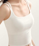 SecretWorld吊帶女生夏季帶胸墊可外穿免穿文胸洋氣美背白色內(nèi)搭一體女士背心 曬單實(shí)拍圖