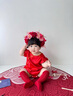 WVD國際品牌周歲禮服女寶寶簪花嬰兒百天一歲生日宴會(huì )抓周禮服唐裝連身衣中式 包屁衣 均碼 曬單實(shí)拍圖