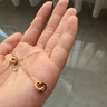 周六福（ZLF）  18K金項(xiàng)鏈女款環(huán)環(huán)相扣系列玫瑰金簡約時(shí)尚雙環(huán)鎖骨  0.85g-紅色 曬單實(shí)拍圖