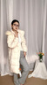 雪中飛羽絨服長(cháng)款女2025冬季大毛領(lǐng)盤(pán)扣時(shí)尚保暖加厚連帽90絨外套米白M 曬單實(shí)拍圖