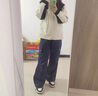 紅蜻蜓美式藏青色工裝褲女春秋2025新款束腳高腰闊腿休閑褲傘兵褲子 藏青色 【常規款】 建議身高158-169cm L （建議體重 109-118斤） 曬單實(shí)拍圖