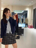 丹珠娜（DanZhuNa）休閑褲女秋季新款女裝套裝衣服針織小香風流行穿搭闊腿褲子一整套 假兩件上衣+闊腿褲子 M 曬單實拍圖