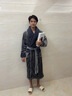 俞兆林（YUZHAOLIN）睡袍男冬季珊瑚絨25年秋冬新款加厚加長(cháng)加絨加厚大碼法蘭絨浴袍 NSMLZ-深灰【雙面加絨】 XL （建議135-155斤） 曬單實(shí)拍圖