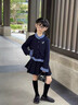 NICKYBABY女童套裝秋裝2025新款中大童假兩件衛衣學(xué)院風(fēng)春秋季兒童jk百褶裙 20740藏青色+4948藏青色 150 cm 曬單實(shí)拍圖