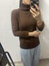 一體絨毛衣女高領(lǐng)修身顯瘦加絨加厚針織打底衫秋冬內(nèi)搭保暖上衣 咖啡色 加絨 【高領(lǐng)款一體絨】 L 【建議100~110斤】 曬單實(shí)拍圖