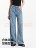 森馬（Semir）森柔牛仔|牛仔褲女滿印長褲甜美小眾2025夏季闊腿褲109325124007 曬單實拍圖