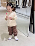 幼歌（YOUGE）嬰幼兒冬季新款純棉柔軟半高領(lǐng)毛衣寶寶親膚保暖上衣潮 淺杏 90 cm 曬單實(shí)拍圖