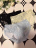 貓人（MiiOW）蕾絲內褲女士性感花邊純欲風(fēng)2025新款桑蠶絲襠少女生無(wú)痕短褲 白色+粉色+紅色+藍色共4條 M 適合80-100斤 曬單實(shí)拍圖