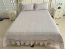 舒逸思純色花邊糯糯棉床蓋單件四季通用單人防滑不跑夾棉加厚床單三件套 莊生夢(mèng)蝶-淺灰 250cm*270cm 單床蓋-適用1.8m床 曬單實(shí)拍圖