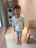 頂瓜瓜兒童短袖睡衣套裝夏季男童純棉透氣家居服七分袖6301藍(lán)色 150 曬單實(shí)拍圖