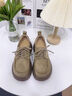 ZHR厚底樂(lè )福鞋女英倫風(fēng)增高輕便女鞋復古百搭通勤單鞋 AY309卡其色37 曬單實(shí)拍圖