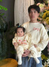 G. DUCKKIDS小黃鴨親子裝一家三口小月齡百天照周歲嬰兒連體衣爬服母女母子?jì)?杏色(不加絨) 90 童裝(ME) 曬單實(shí)拍圖
