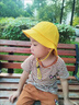 LISM開學季兒童帽子純棉幼兒園小學生漁夫帽小黃帽春游遮陽防曬防風帽 黃色 樹苗網款（調節(jié)防風繩）升級版 54cm  【適合幼兒園中大班】 曬單實拍圖