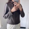 clotho Rennie品牌女裝皮衣女短外套2025春秋新款修身顯瘦小個(gè)子高級感綿羊皮 黑色 M 曬單實(shí)拍圖