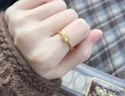 中國黃金（CHINA GOLD）黃金戒指足金六字真言戒指男士戒指送老公送爸爸生日父親節(jié)禮物 21圈口-約1.6g 曬單實(shí)拍圖