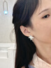 HEFANG幸運星耳環(huán)耳飾女士輕奢七夕情人節禮物送女友［李沁花少同款］ 月光白 曬單實(shí)拍圖