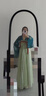 重回漢唐春辰錦原創(chuàng  )唐制復原齊胸襦裙套裝披帛漢服女裝 上藍下綠齊胸套裝/現貨 XS 150 曬單實(shí)拍圖