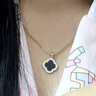 四葉花夏百搭女秋冬時(shí)尚小香風(fēng)氣質(zhì)項鏈輕奢小眾ins潮網(wǎng)紅鎖骨鏈 黑四葉草項鏈【金色】 曬單實(shí)拍圖