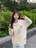 萱莉莉女童秋季套裝新款洋氣大童套裝春秋薄款休閑外套內(nèi)搭牛仔褲三件套 杏色衛(wèi)衣+長(zhǎng)袖T恤+牛仔褲 160 （M）碼【建議90-105斤】 曬單實(shí)拍圖