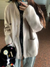 若盼美式覆古針織夾克衛(wèi)衣外套女2025春秋季新款棒球服薄款外搭開衫款 淺灰色 M 100-115斤 曬單實拍圖