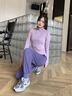 PHIGEER專(zhuān)業(yè)跑步女運動(dòng)套裝秋季2025新款瑜伽服戶(hù)外訓練速干衣顯瘦健身服 紫色兩件套（紫褲） M 曬單實(shí)拍圖