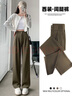 浪莎黑色西裝褲女2025新款上班通勤高級感西褲直筒顯瘦薄款高腰闊腿褲 曬單實(shí)拍圖