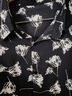 花花公子（PLAYBOY）chic港風(fēng)復(fù)古滿印短袖花襯衫男夏季冰絲順滑街頭百搭休閑襯衣男 黑色 XL 建議125-145斤 曬單實(shí)拍圖